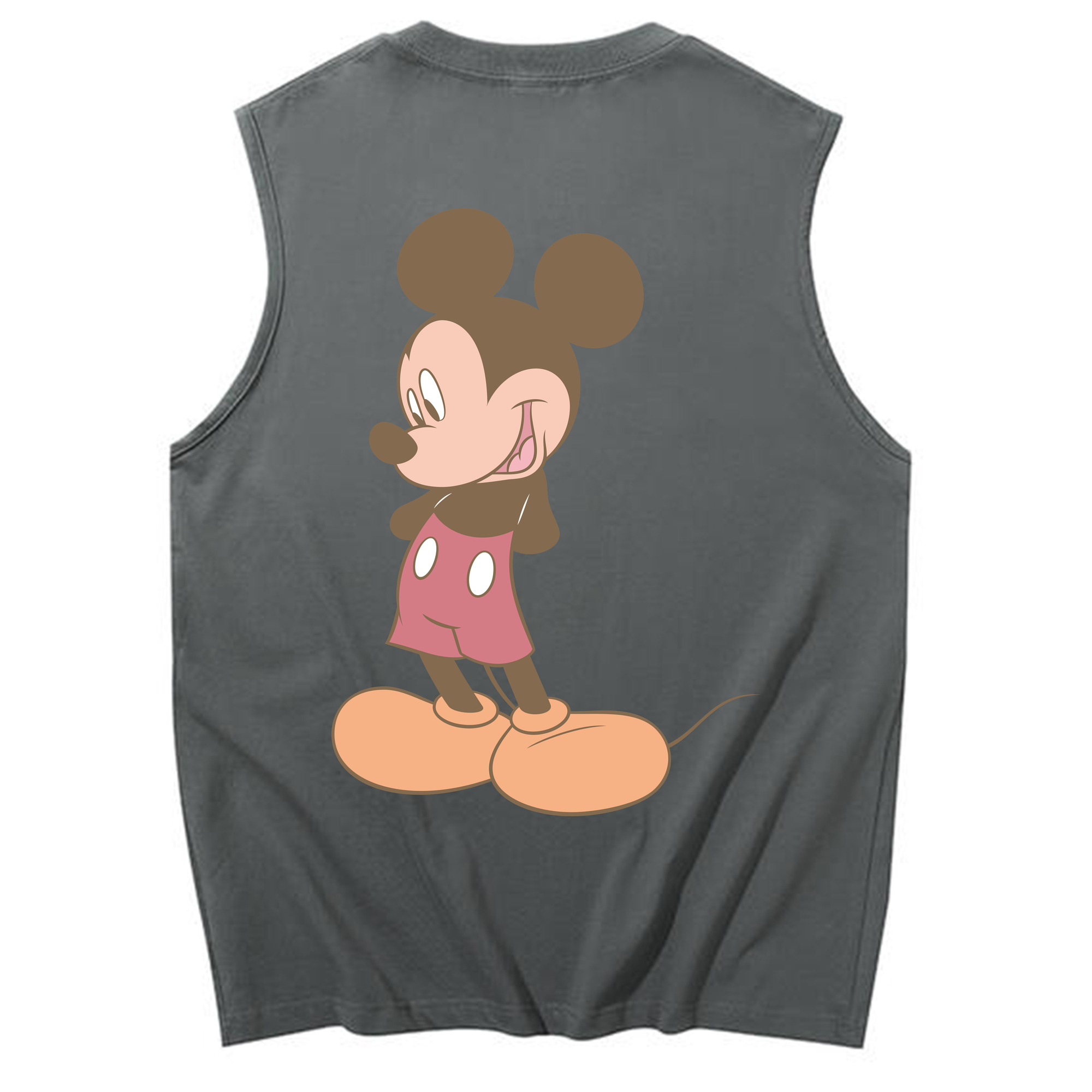 ミッキーマウス Mickey Mouse コットン100％タンクトップ（背面プリント）
